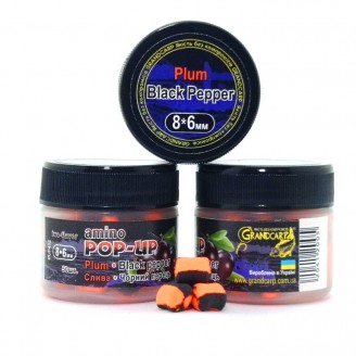 Amino POP-UPs two-flavor PLUM•BLACK PEPPER (СЛИВА•ЧОРНИЙ ПЕРЕЦЬ) 8•6 мм